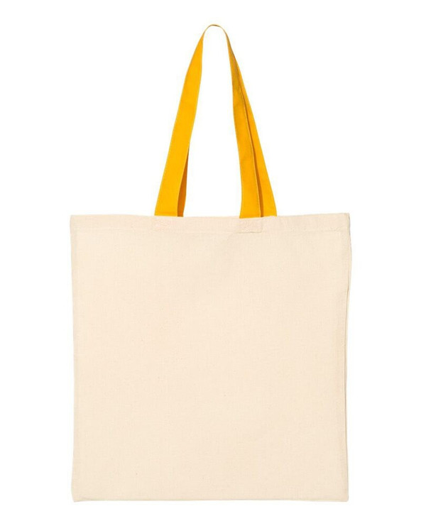 Q-Tees QTB6000 - Economical Tote Bag with Colored Handles