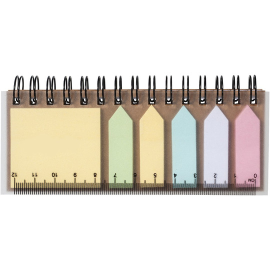 PF Concept 106736 - Bloc-notes à spirales avec mémos autocollants colorés Spinner