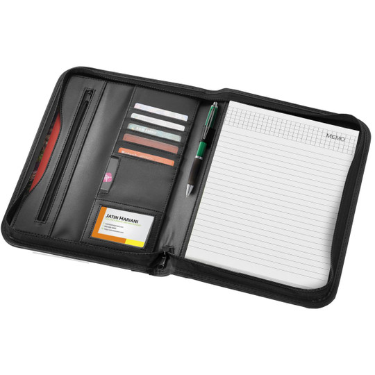 PF Concept 119986 - Ebony A4 konferencemappe med lynlås