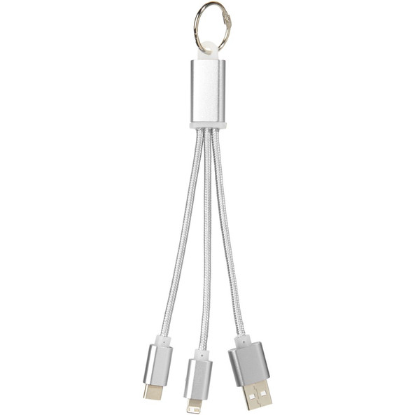 PF Concept 134961 - Metal 3-in-1 charging cable with keychain