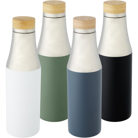 PF Concept 100667 - Hulan miedziana, próżniowo izolowana butelka o pojemności 540 ml z bambusową pokrywką