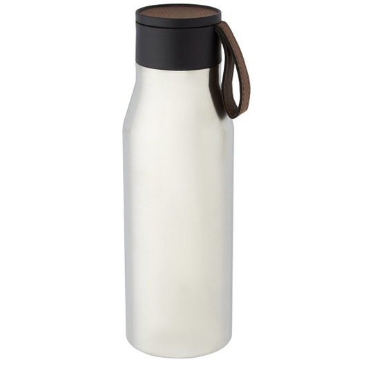 PF Concept 100668 - Ljungan 500 ml kobber vakuum isoleret flaske i rustfrit stål med rem i PU-læder og låg