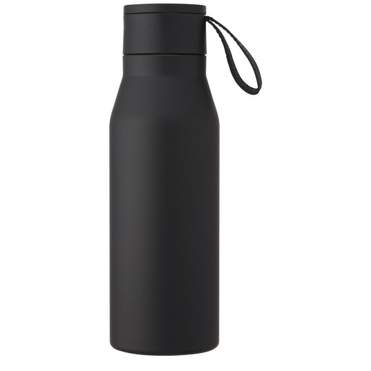 PF Concept 100668 - Bouteille Ljungan de 500 ml en acier inoxydable avec isolation par le vide et couche de cuivre, avec dragonne et couvercle en