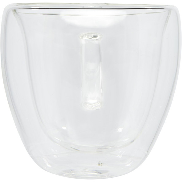 Seasons 113314 - Manti 2-piece 100 ml double-wall glass cup with bamboo coaster 