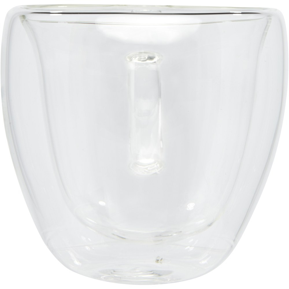 Seasons 113314 - Manti 2-teiliger 100 ml doppelwandiger Glasbecher mit Bambusuntersetzer
