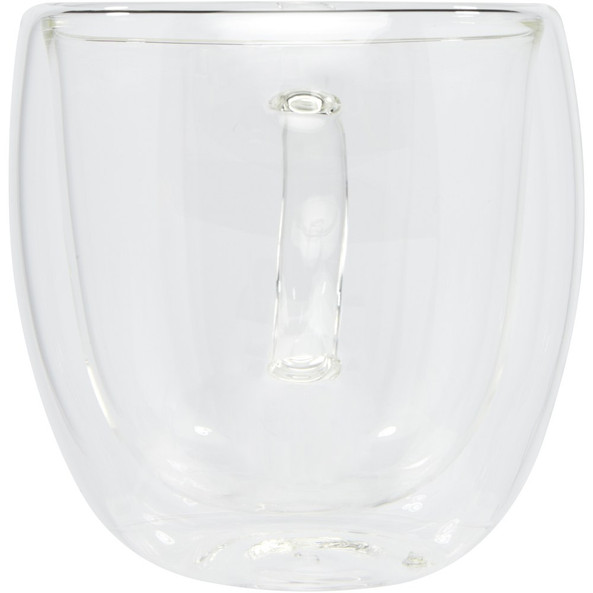 Seasons 113315 - Manti 2-piece 250 ml double-wall glass cup with bamboo coaster 