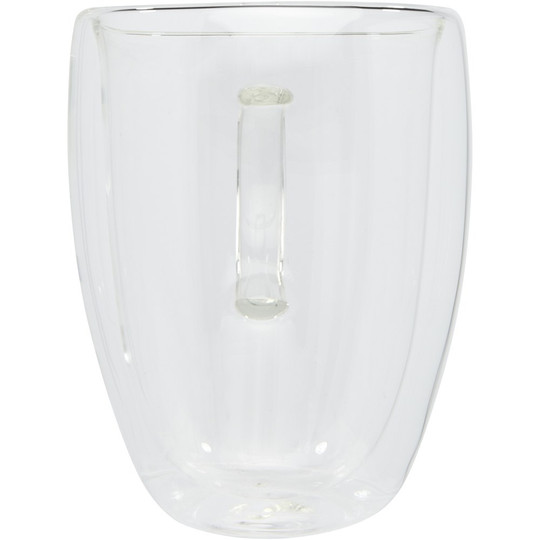 Seasons 113316 - Manti 350 ml 2-delige dubbelwandige glazen kop met bamboe onderzetter