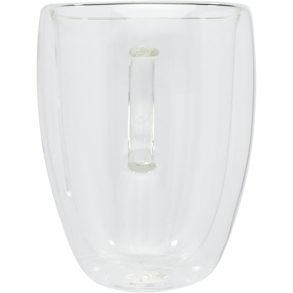 Seasons 113316 - Manti 2-piece 350 ml double-wall glass cup with bamboo coaster 