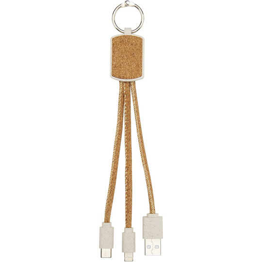 PF Concept 124294 - Câble de charge 3-en-1 Bates en paille de blé et liège