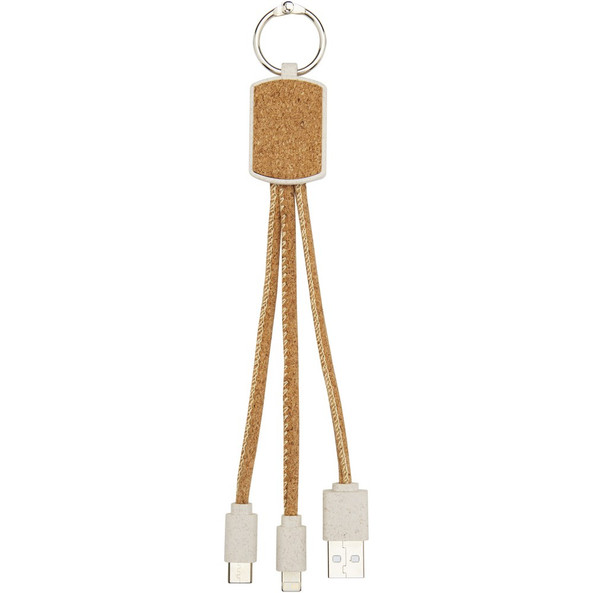 PF Concept 124294 - Bates Weizenstroh und Kork 3-in-1 Ladekabel