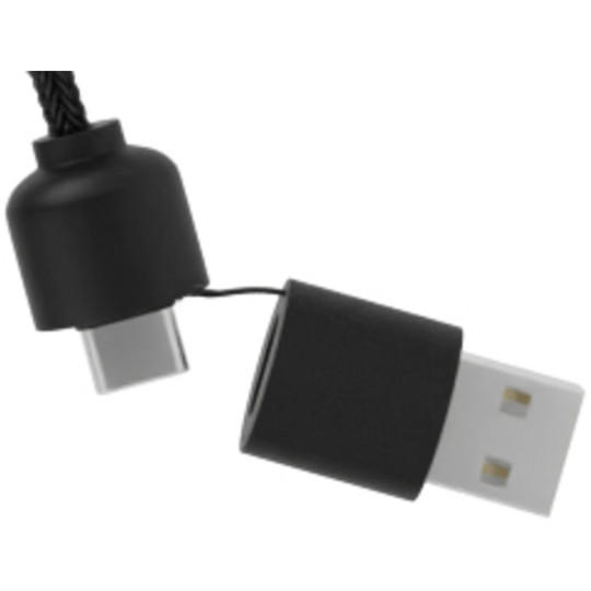 SCX.design 2PX072 - C38 5-in-1 Ladekabel aus rPET in quadratischem Bambusgehäuse mit Leuchtlogo