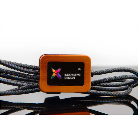 SCX.design 2PX072 - C38 5-in-1 rPET light-up logo charging cable with squared wooden casing