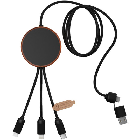 SCX.design 2PX073 - C40 5-in-1 rPET light-up logo charging cable and 10W charging pad