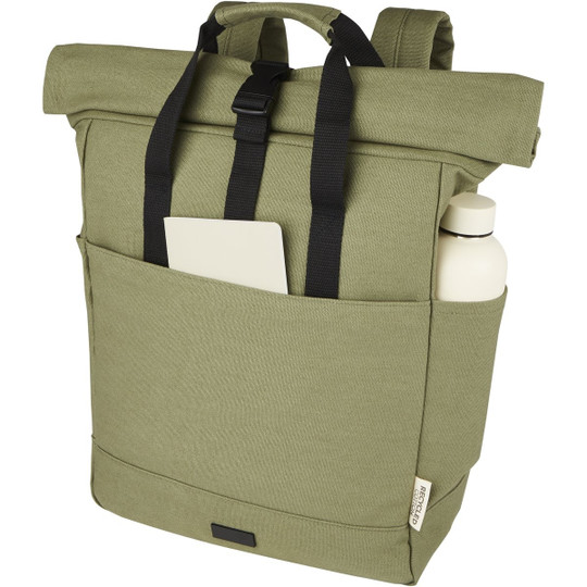 PF Concept 120678 - Joey 15” GRS recycled canvas rolltop laptop backpack 15L