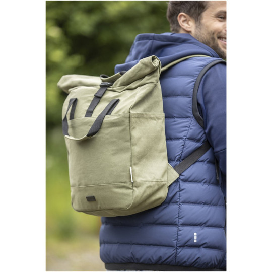 PF Concept 120678 - Joey 15” GRS recycled canvas rolltop laptop backpack 15L