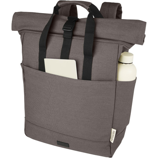 PF Concept 120678 - Joey 15” GRS recycled canvas rolltop laptop backpack 15L