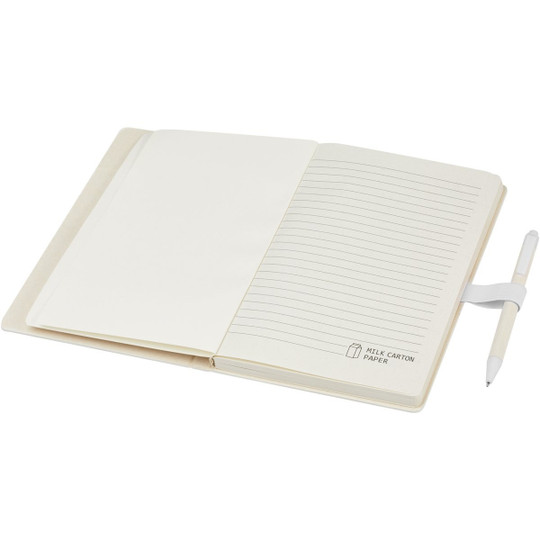 PF Concept 107811 - Ensemble carnet de notes format A5 et stylo bille, à partir de briques de lait recyclées, Dairy Dream