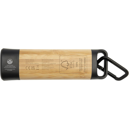 STAC 104570 - Kuma bamboo/RCS recycled plastic torch with carabiner