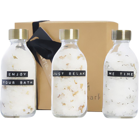 WELLmark 126306 - Coffret cadeau avec sel de bain WELLmark Just Relax avec 3 pièces de 200 ml