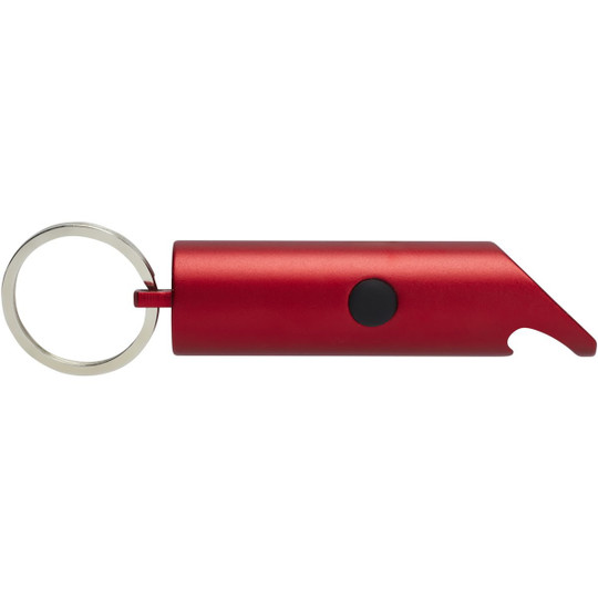PF Concept 104574 - Flare RCS recycled aluminium IPX LED light and bottle opener with keychain