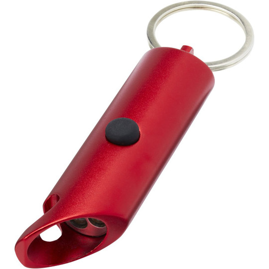 PF Concept 104574 - Flare RCS recycled aluminium IPX LED light and bottle opener with keychain