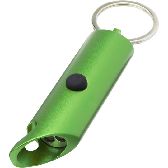 PF Concept 104574 - Flare RCS recycled aluminium IPX LED light and bottle opener with keychain