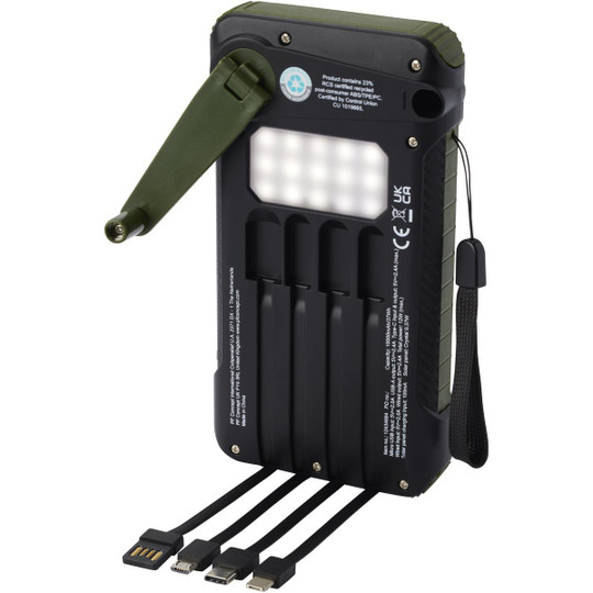 PF Concept 124346 - Soldy 10.000 mAh RCS recycled plastic solar dynamo power bank