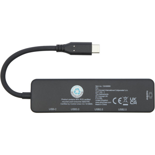 PF Concept 124368 - Loop RCS recycled plastic multimedia adapter USB 2.0-3.0 with HDMI port