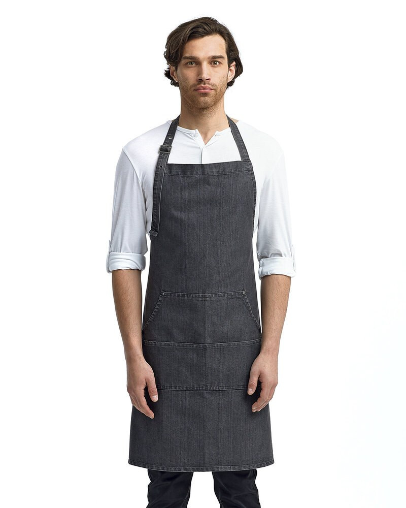 Artisan Collection by Reprime RP126 - Tablier unisexe à bavette en denim Jeans Stitch