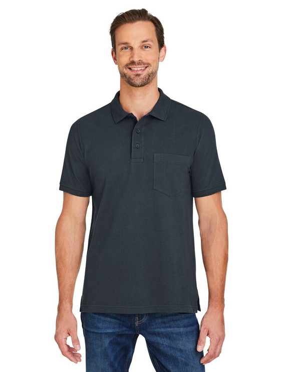 Harriton M205P - Men's Valiant Cotton Snag Protect Pocket Polo