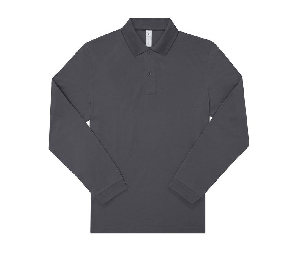 B&C BCU425 - Poloshirt a maniche lunghe in piqué fine