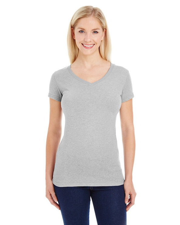J. America JA8136 - Ladies Glitter V-Neck T-Shirt