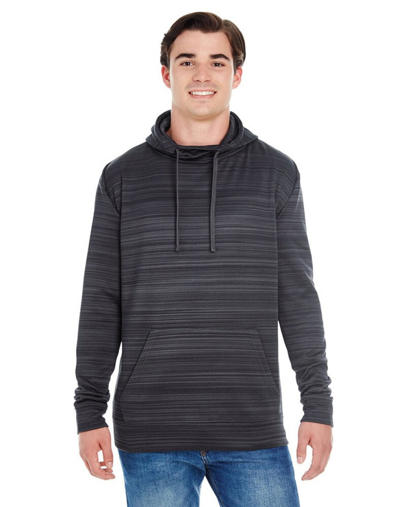J. America JA8661 - Adult Odyssey Striped Poly Fleece Pullover Hood