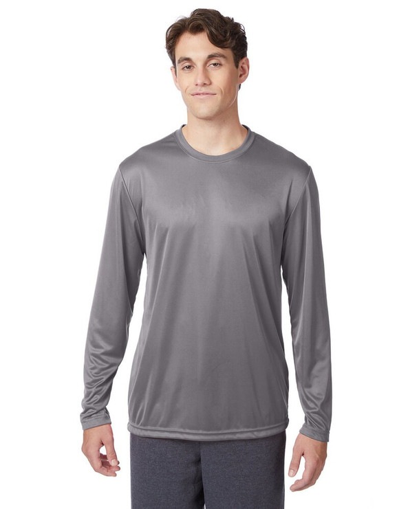 Hanes 482L - Camiseta de manga larga de alto rendimiento Cool DRI® con FreshIQ para adulto