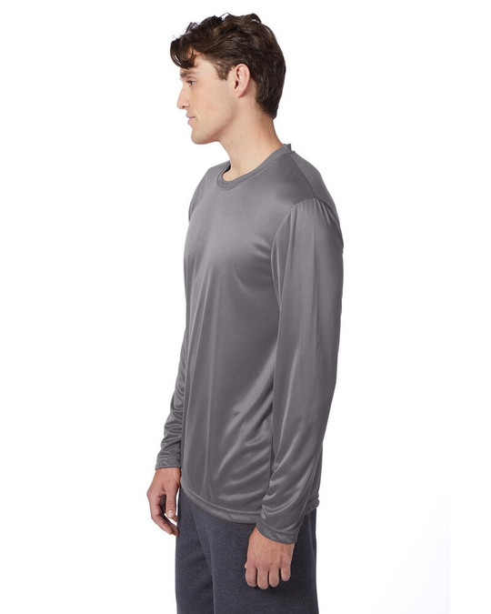 Hanes 482L - Camiseta de manga larga de alto rendimiento Cool DRI® con FreshIQ para adulto