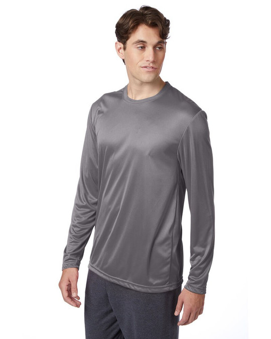 Hanes 482L - Camiseta de manga larga de alto rendimiento Cool DRI® con FreshIQ para adulto