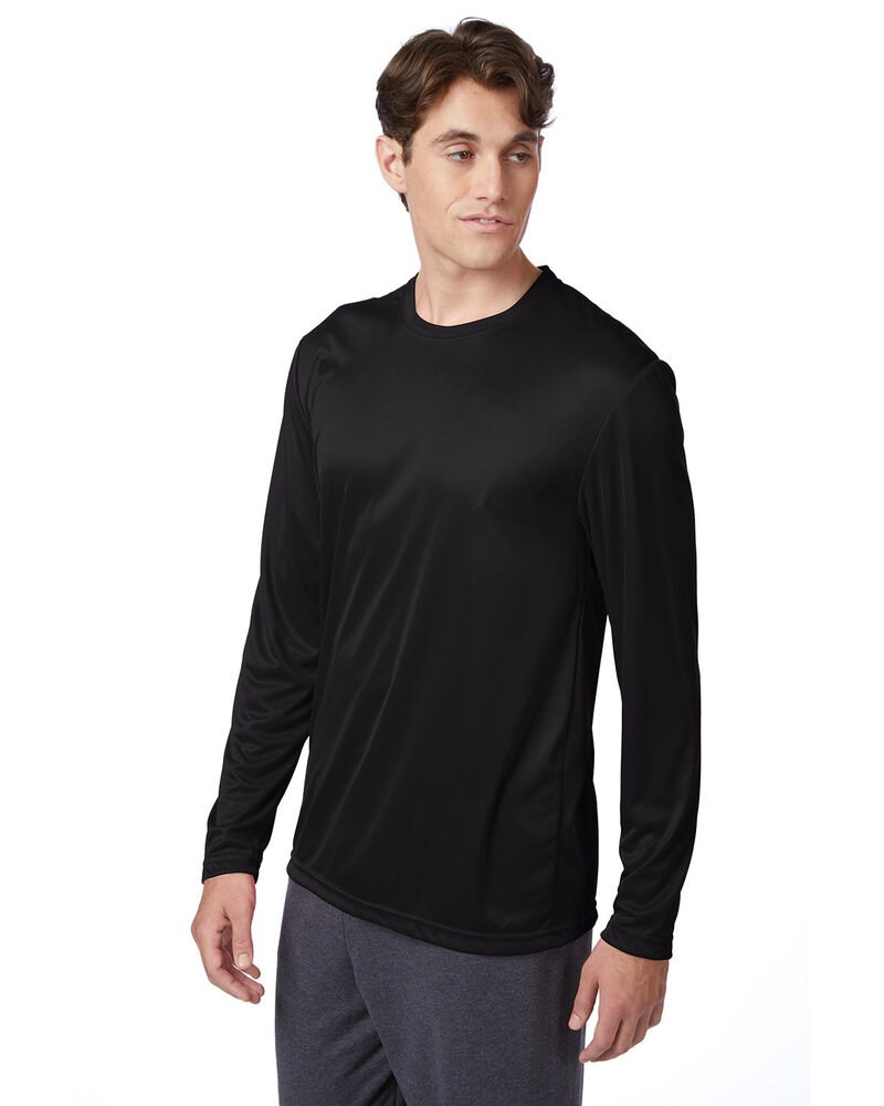Hanes 482L - Camiseta de manga larga de alto rendimiento Cool DRI® con FreshIQ para adulto