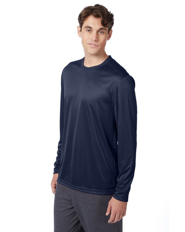 Hanes 482L - Camiseta de manga larga de alto rendimiento Cool DRI® con FreshIQ para adulto