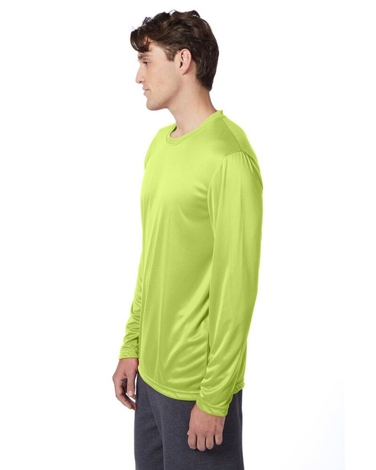 Hanes 482L - Camiseta de manga larga de alto rendimiento Cool DRI® con FreshIQ para adulto