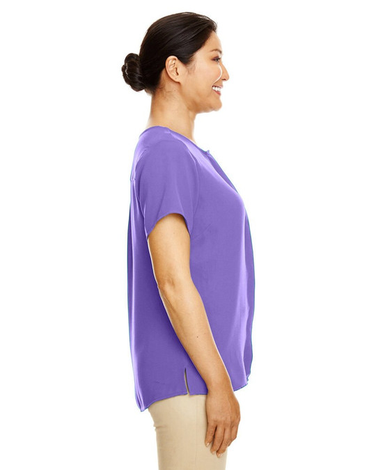 Devon & Jones DP612W - Ladies Perfect Fit  Short-Sleeve Crepe Blouse