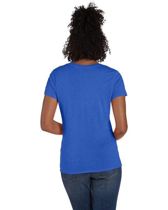 Hanes 42VT - Camiseta de mujer Perfect-T Triblend con cuello en V