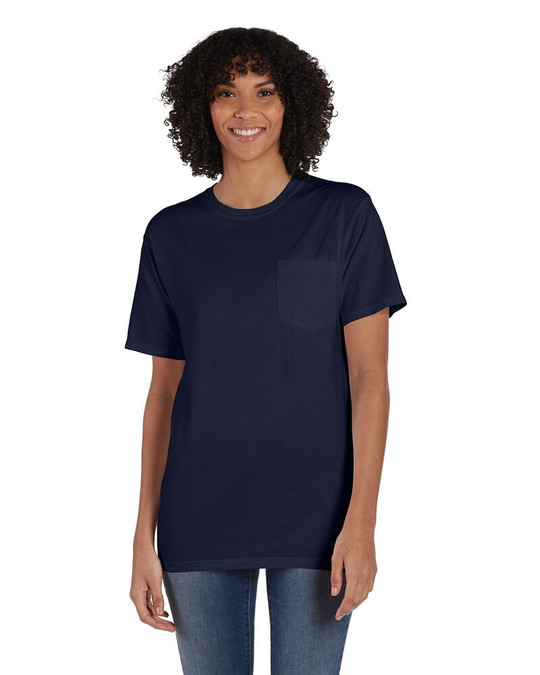 ComfortWash by Hanes GDH150 - Camiseta unisex teñida en prenda con bolsillo