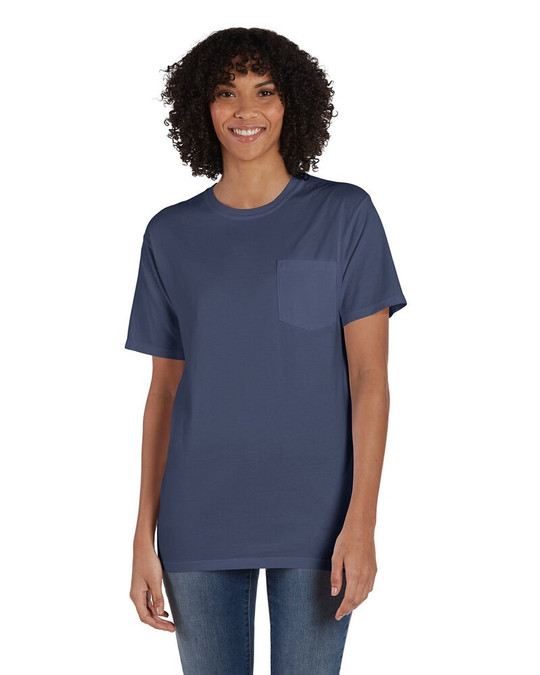 ComfortWash by Hanes GDH150 - Camiseta unisex teñida en prenda con bolsillo