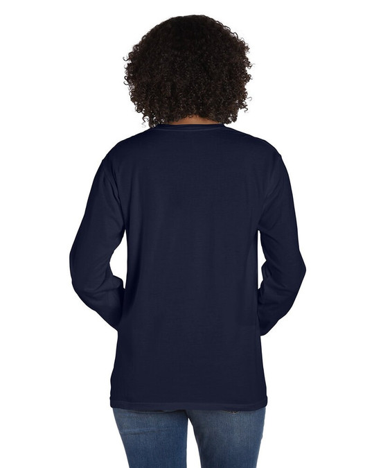 ComfortWash by Hanes GDH250 - Camiseta unisex de manga larga teñida con bolsillo