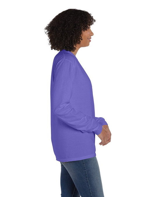 ComfortWash by Hanes GDH250 - Camiseta unisex de manga larga teñida con bolsillo