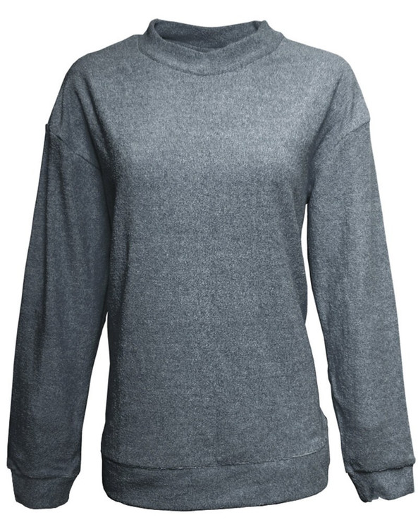 J. America JA8428 - Ladies Weekend French Terry Mock Neck Crew