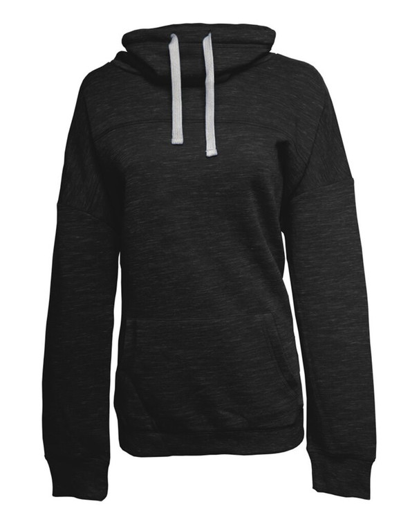 J. America JA8673 - Sudadera de cuello redondo de vellón melange para mujer