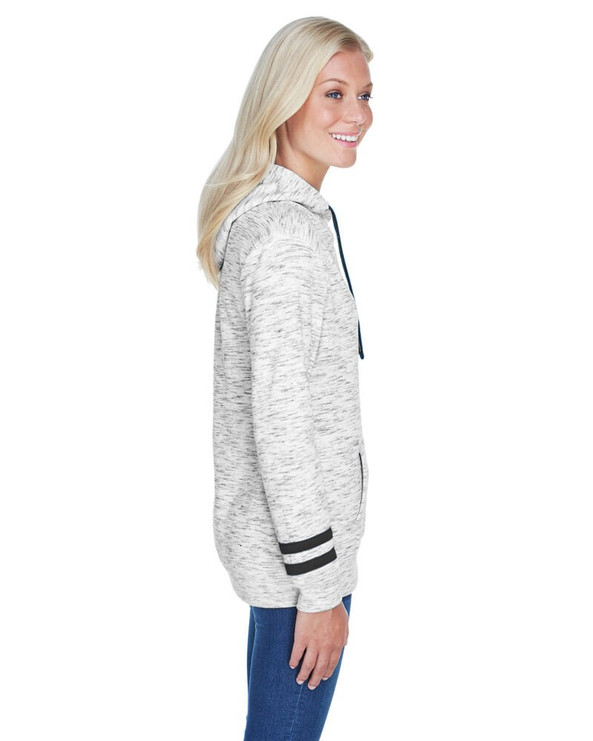 J. America JA8674 - Ladies Melange Scuba Neck Sweatshirt