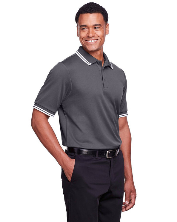 Devon & Jones DG20C - CrownLux Performance® Men's Plaited Tipped Polo