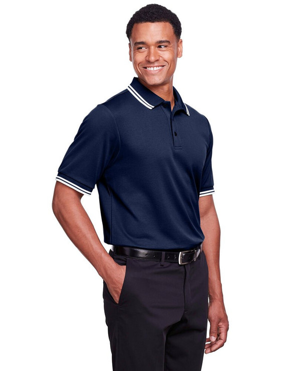Devon & Jones DG20C - CrownLux Performance® Men's Plaited Tipped Polo